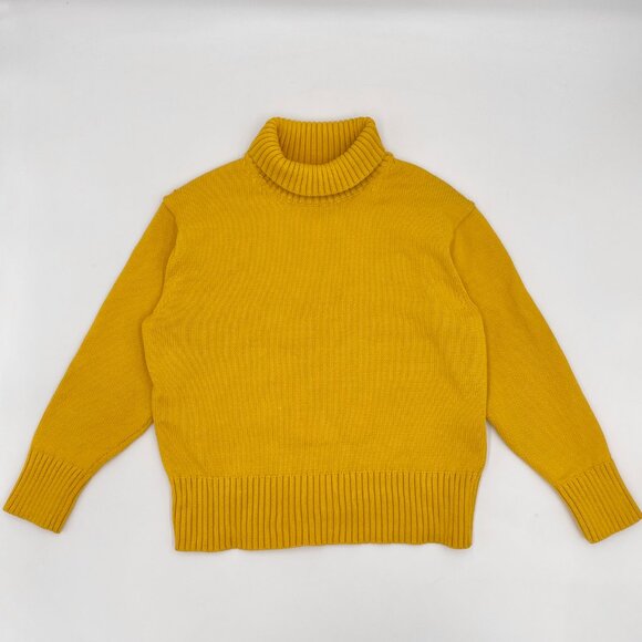 Ann Taylor Sweater‎ Turtleneck Roll Neck Medium Petite Yellow Long Sleeve Women - Picture 1 of 13